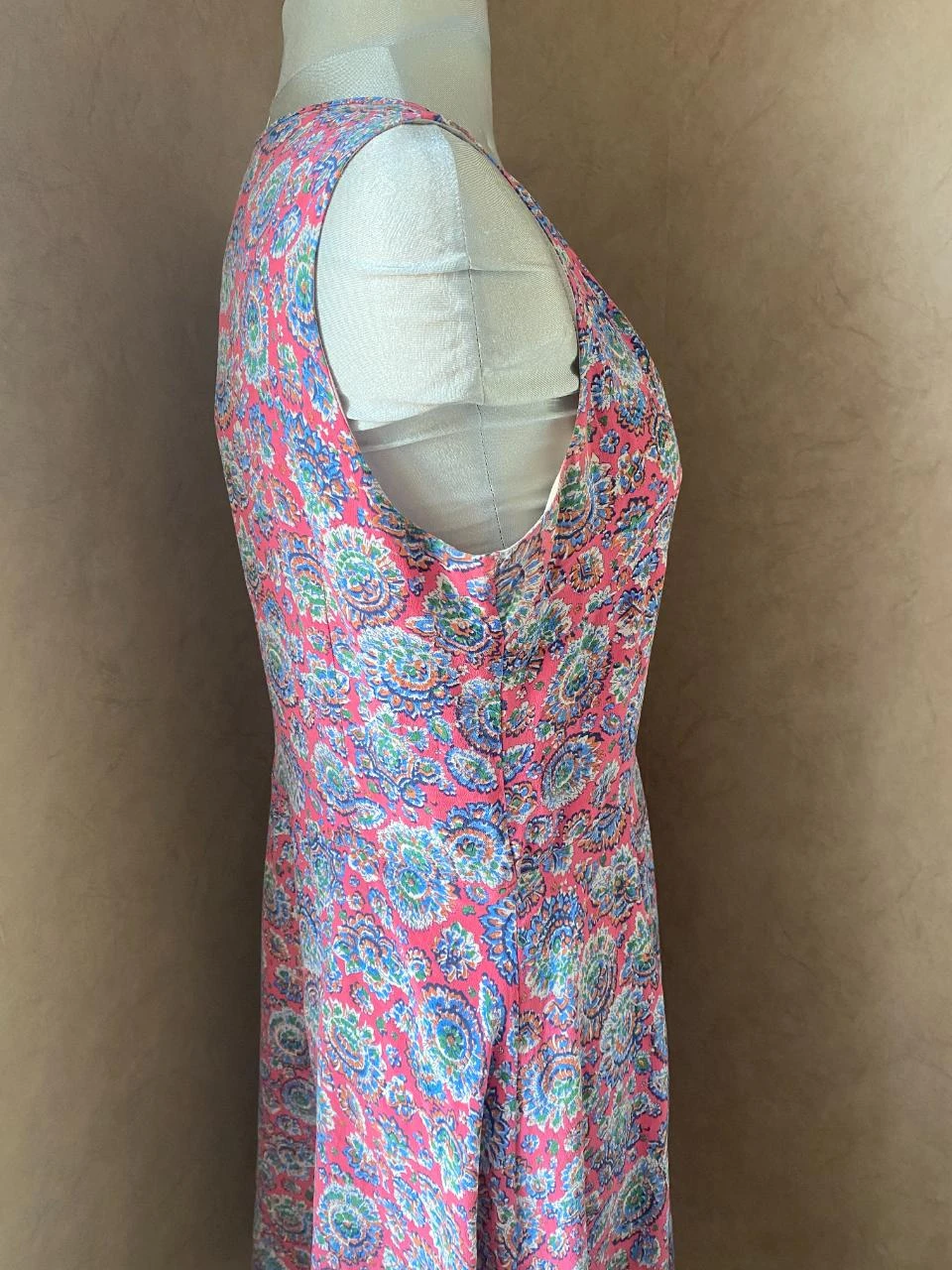 Prachtige Caroll jurk maat 42 van zijde – Roze met bohemien-chique bloemenprint – photo 10